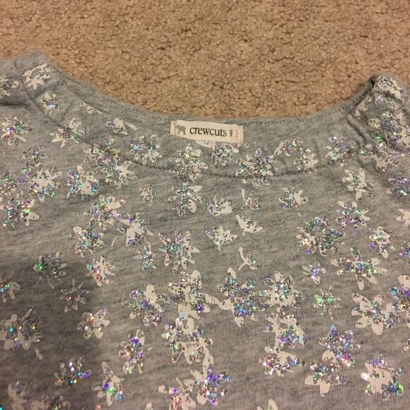 Crewcuts Grey Glitter 3/4 Sleeve T-Shirt - Picture 3 of 6